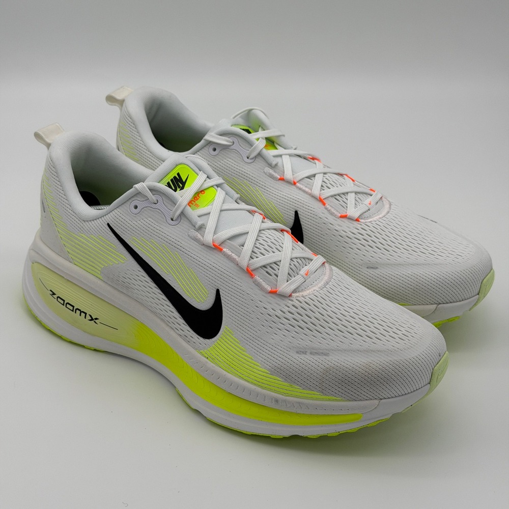 Nike ZoomX Vomero 16 Mens Running Shoes White Volt‎ Black HM6803-120 Size 14